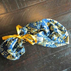 Blue Sky Pony Scrub Cap - blue and yellow